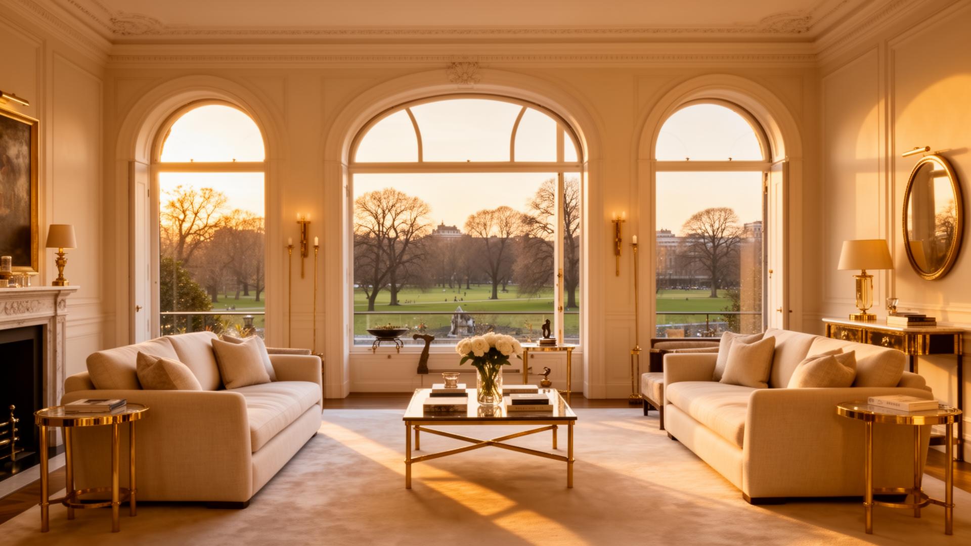 Knightsbridge drawing room with park views